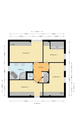 Floorplan - Vinkebuurt 122C, 2471 XD Zwammerdam